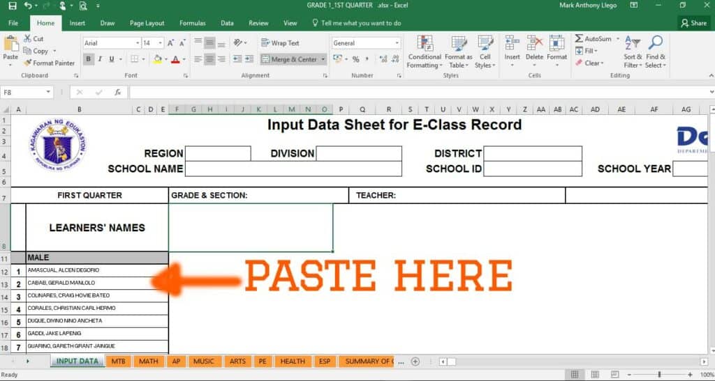 DepEd Electronic Class Record (ECR) Templates - TeacherPH