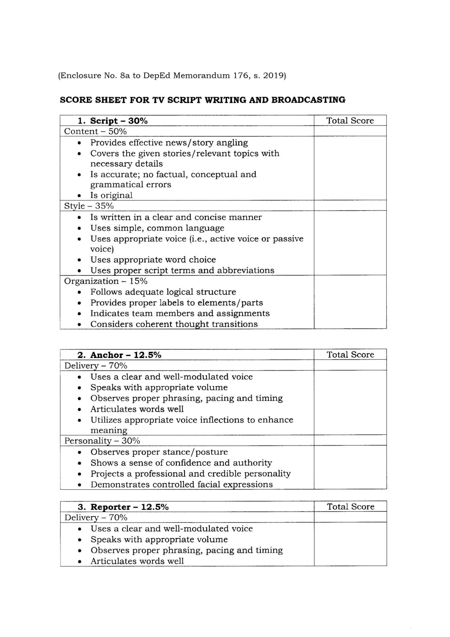 2020 NSPC Guidelines For TV Script Writing And Broadcasting - TeacherPH