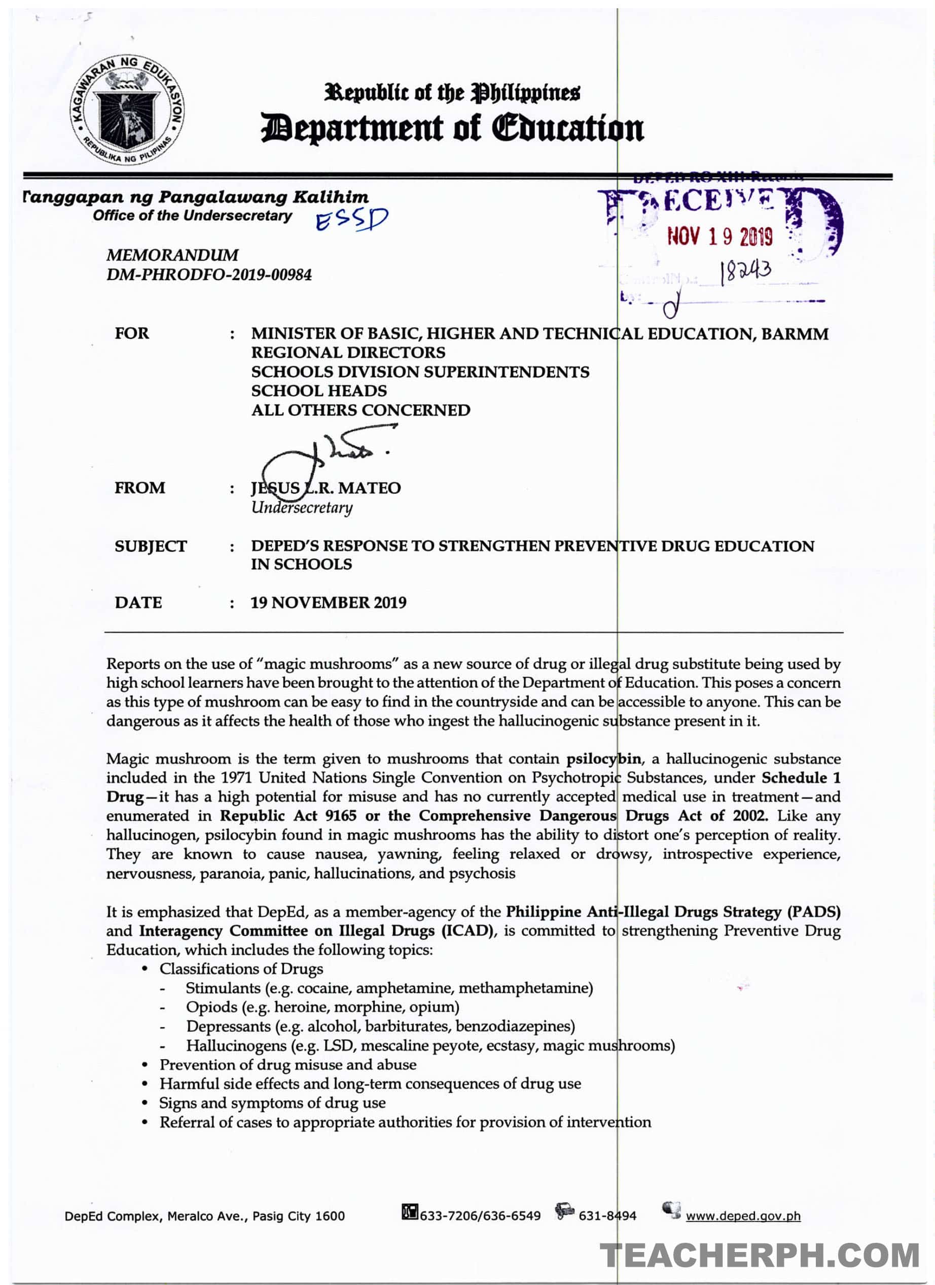 DepEd's Response To Strengthen Preventive Drug Education In Schools ...