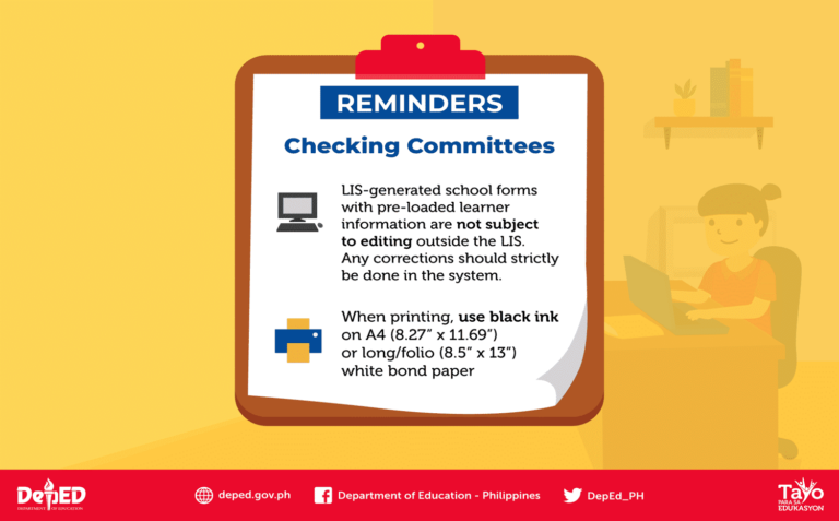 General Reminders On The Checking Of School Forms For School Year 2019 ...