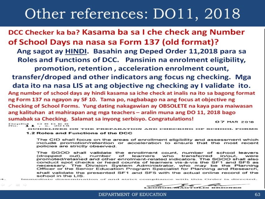 General Reminders On The Checking Of School Forms For School Year 2019 ...