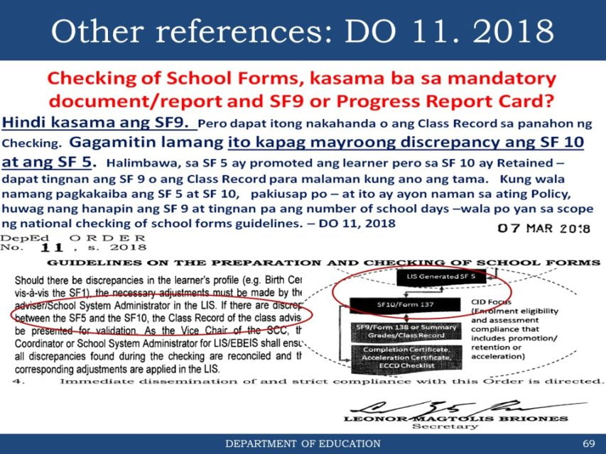 General Reminders On The Checking Of School Forms For School Year 2019 ...