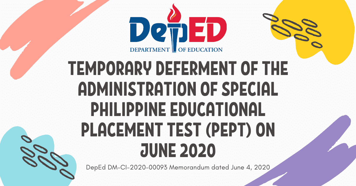 Temporary Deferment of the Administration of Special PEPT on June 2020 ...