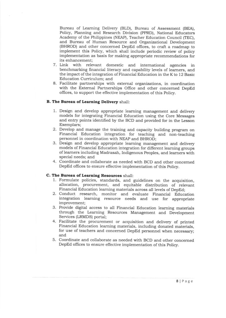 DepEd Financial Education Policy (DepEd Order No. 22, s. 2021) - TeacherPH