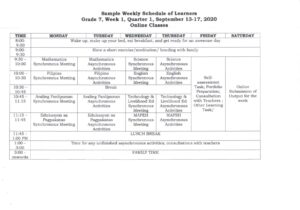 Deped General Guidelines On Class And Teacher Programs Schedules 