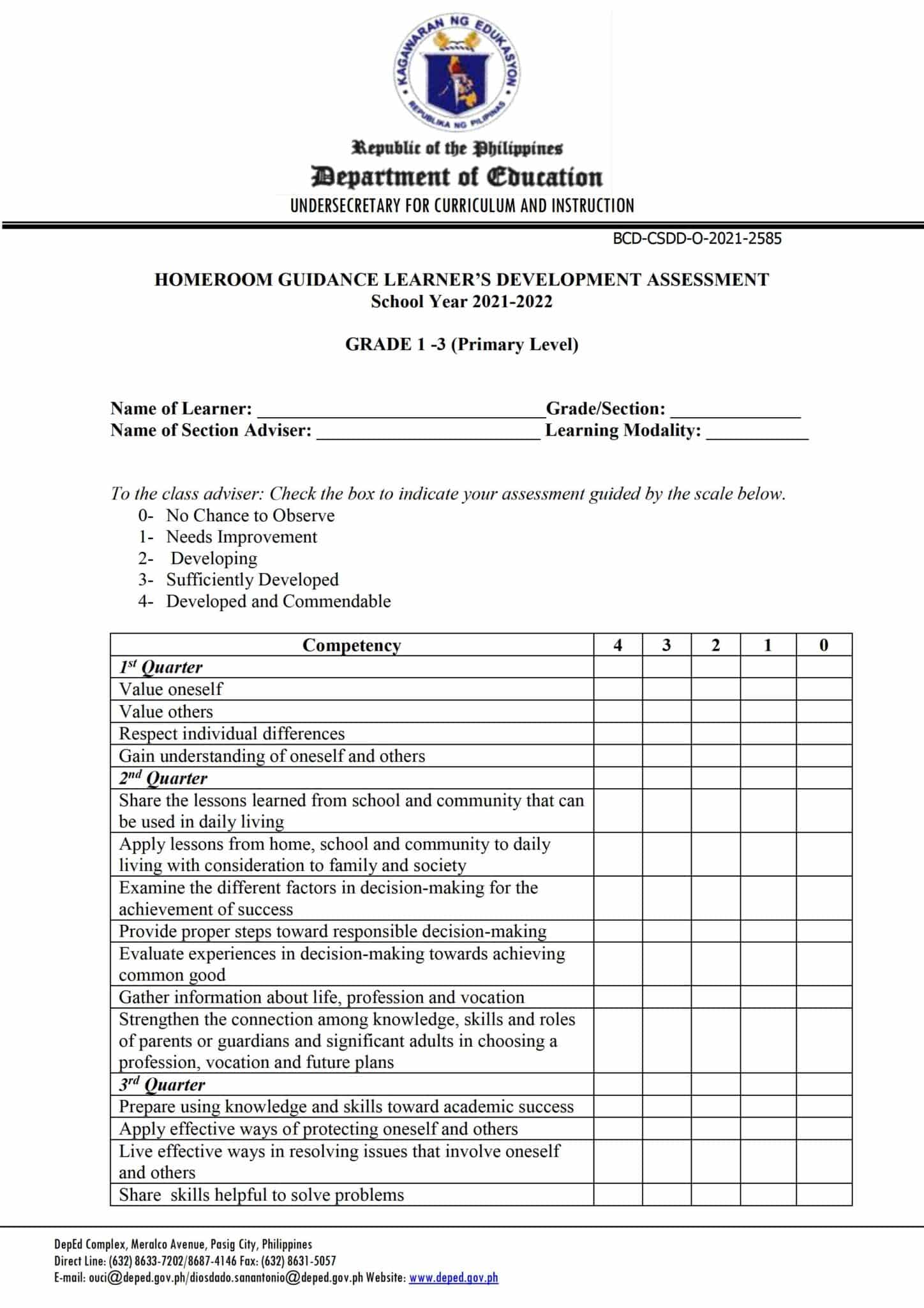 Deped Junior High School Homeroom Guidance Learner S - vrogue.co