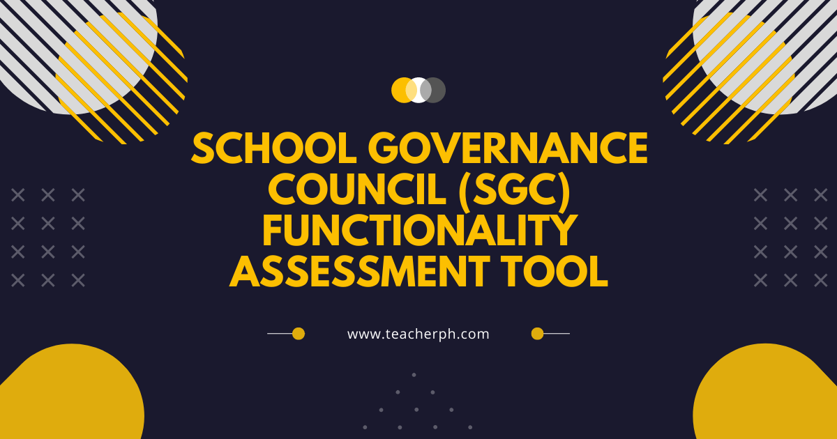 DepEd School Governance Council SGC Functionality Assessment Tool 